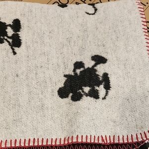 Disney Mickey Mouse Black and White Scarf with Red Trim